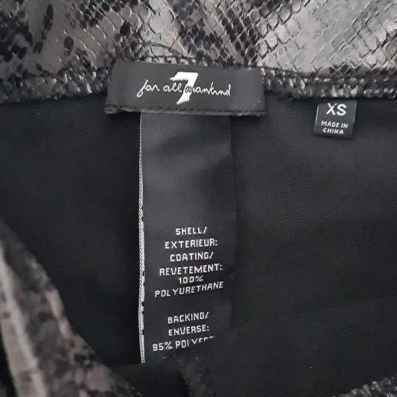 7 For all Mankind Snakeskin Skinny Vegan Leggings Size‎ XS - Picture 5 of 6